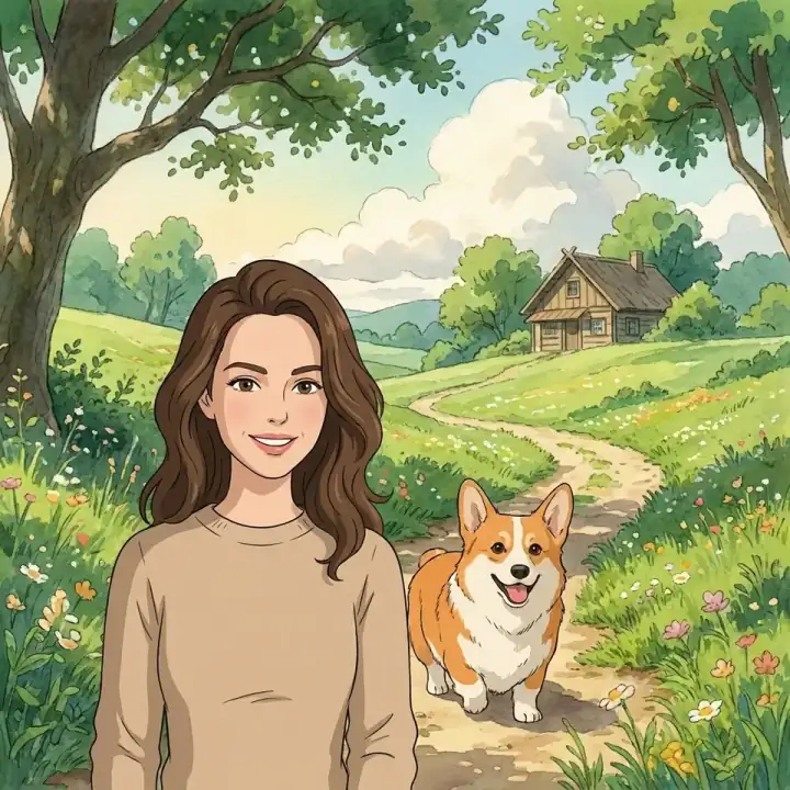 Studio Ghibli human and pet portrait example