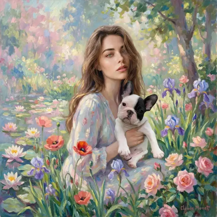 Impressionist human and pet portrait style preview